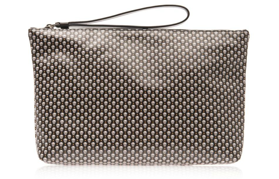Skull-Print Leather Clutch from Alexander McQueen