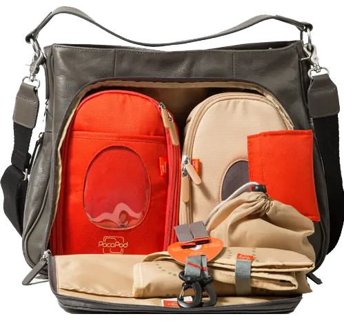Sydney Leather Diaper Bag Organization from PacaPod