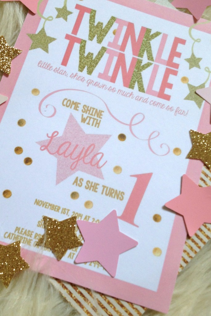 Twinkle Twinkle Little Star First Birthday Invitations 3