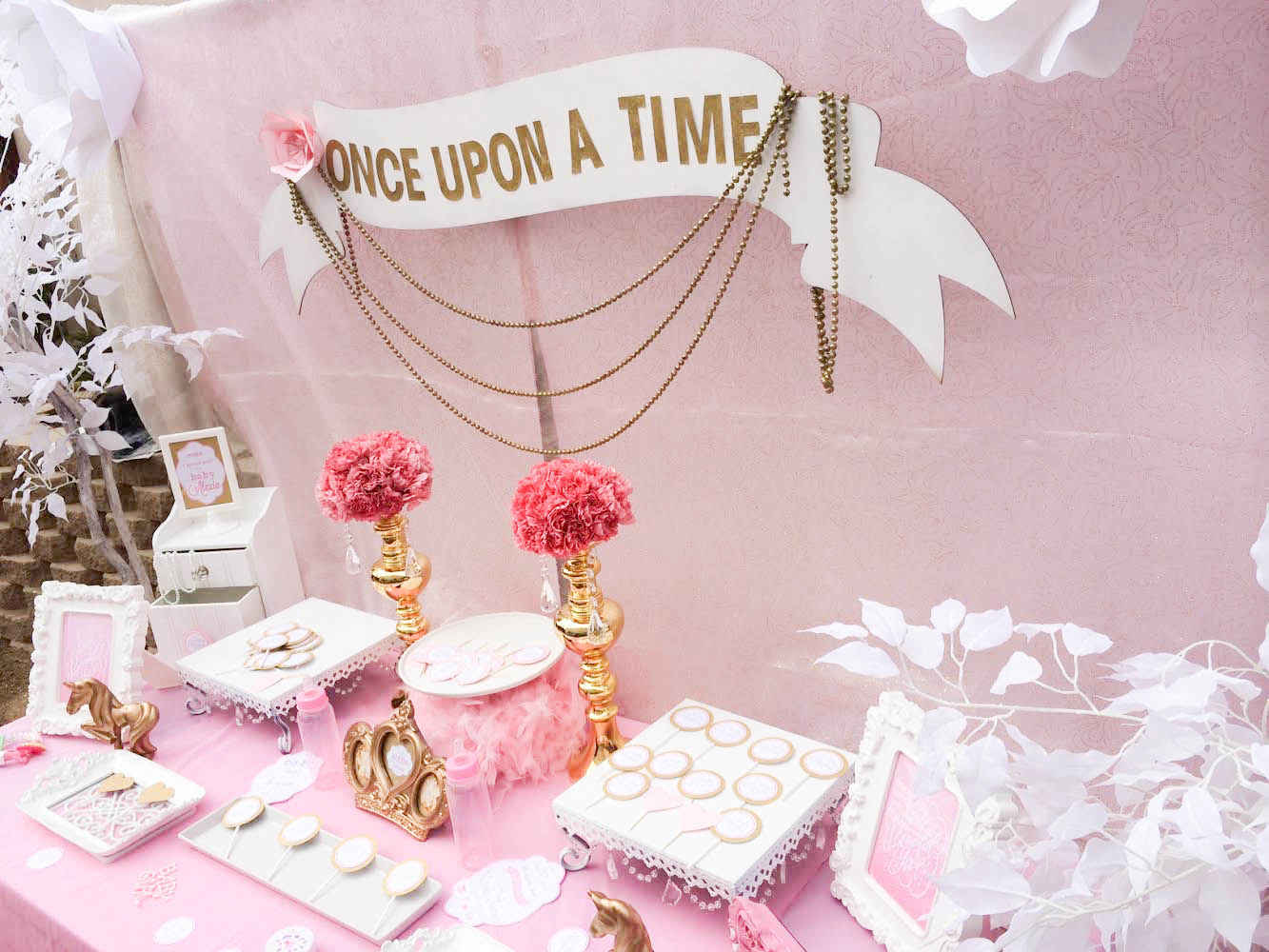 Pink and Gold Once Upon a Time Baby Shower