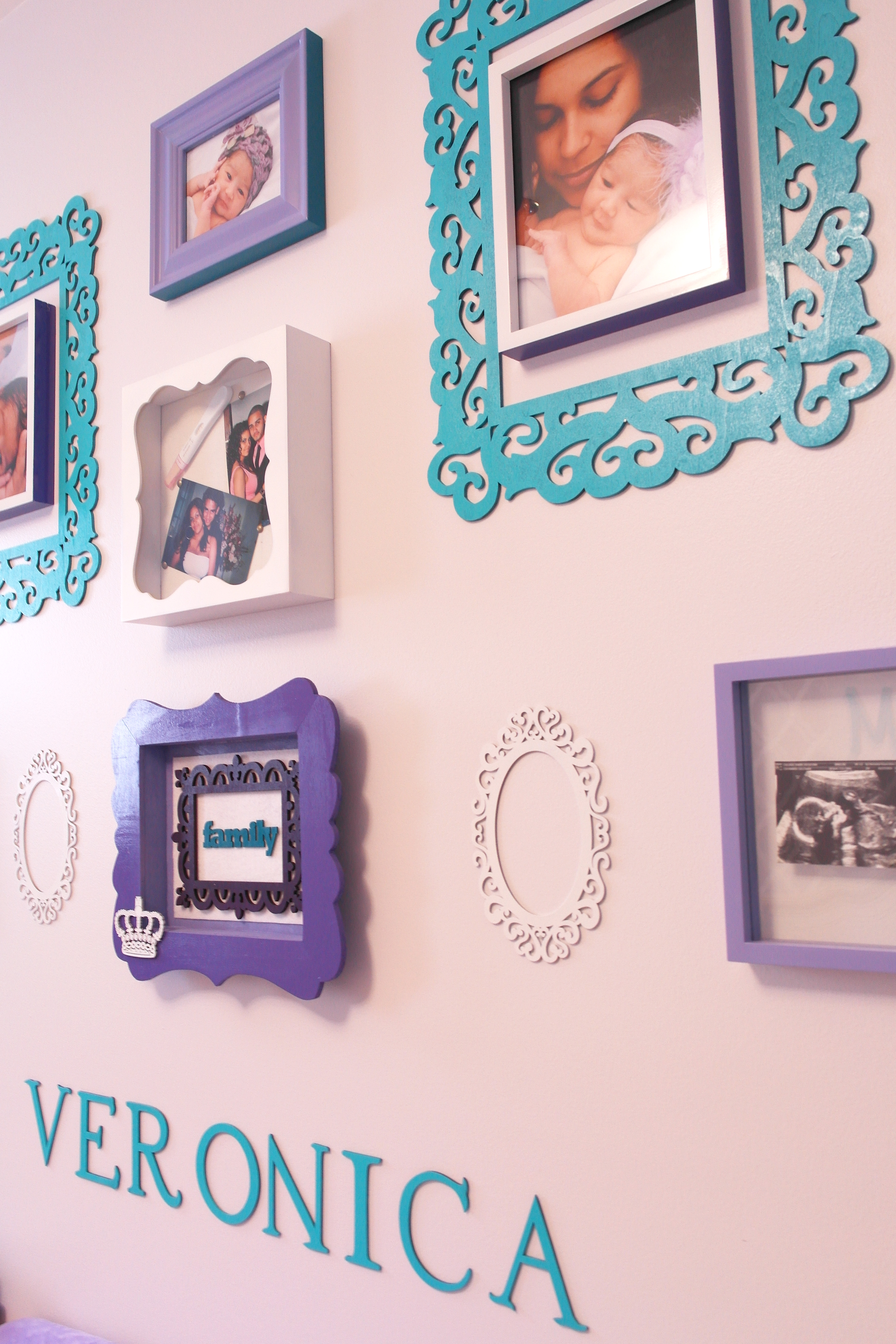 Purple and Teal Nursery Gallery Wall