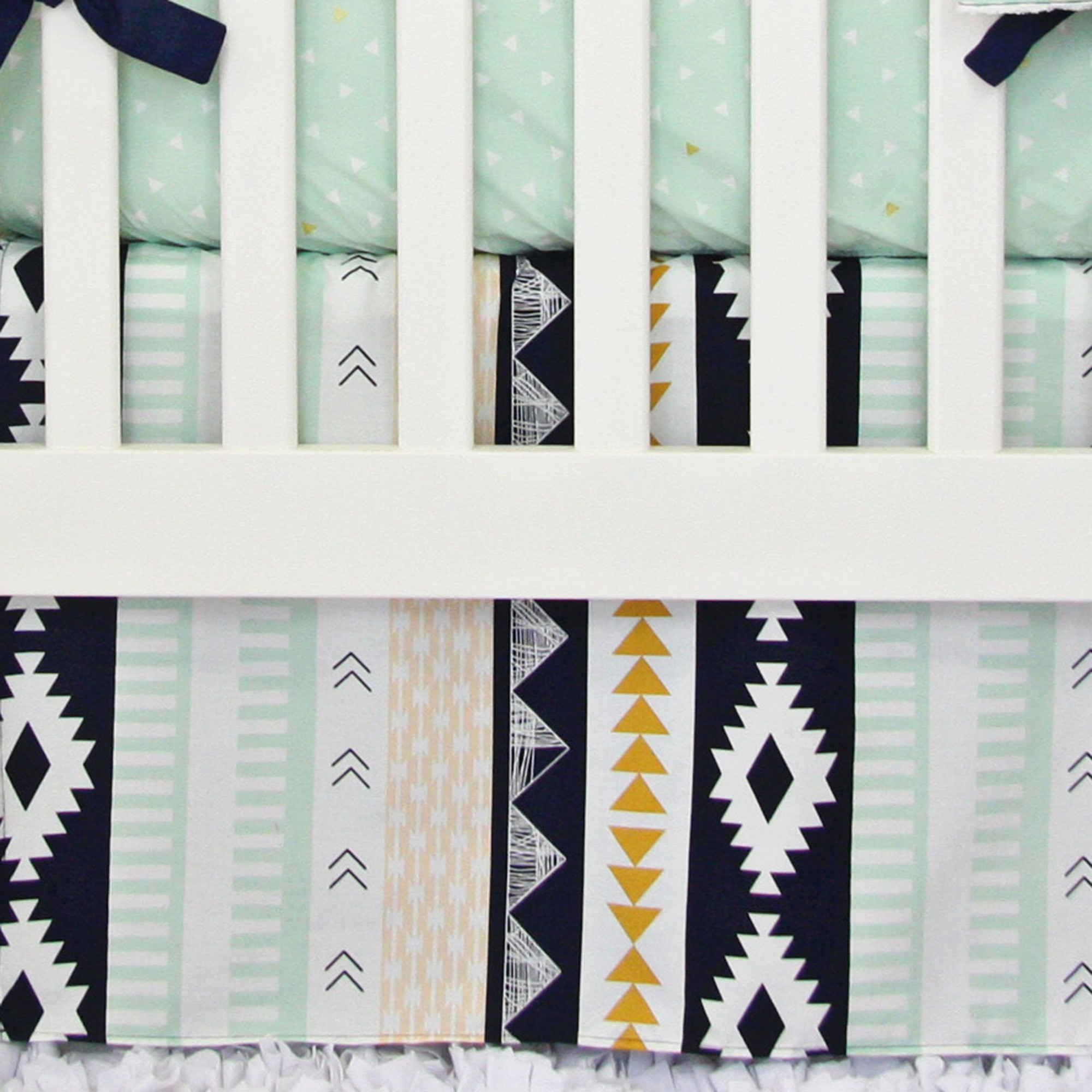 Mint and Gold Crib Bedding Set