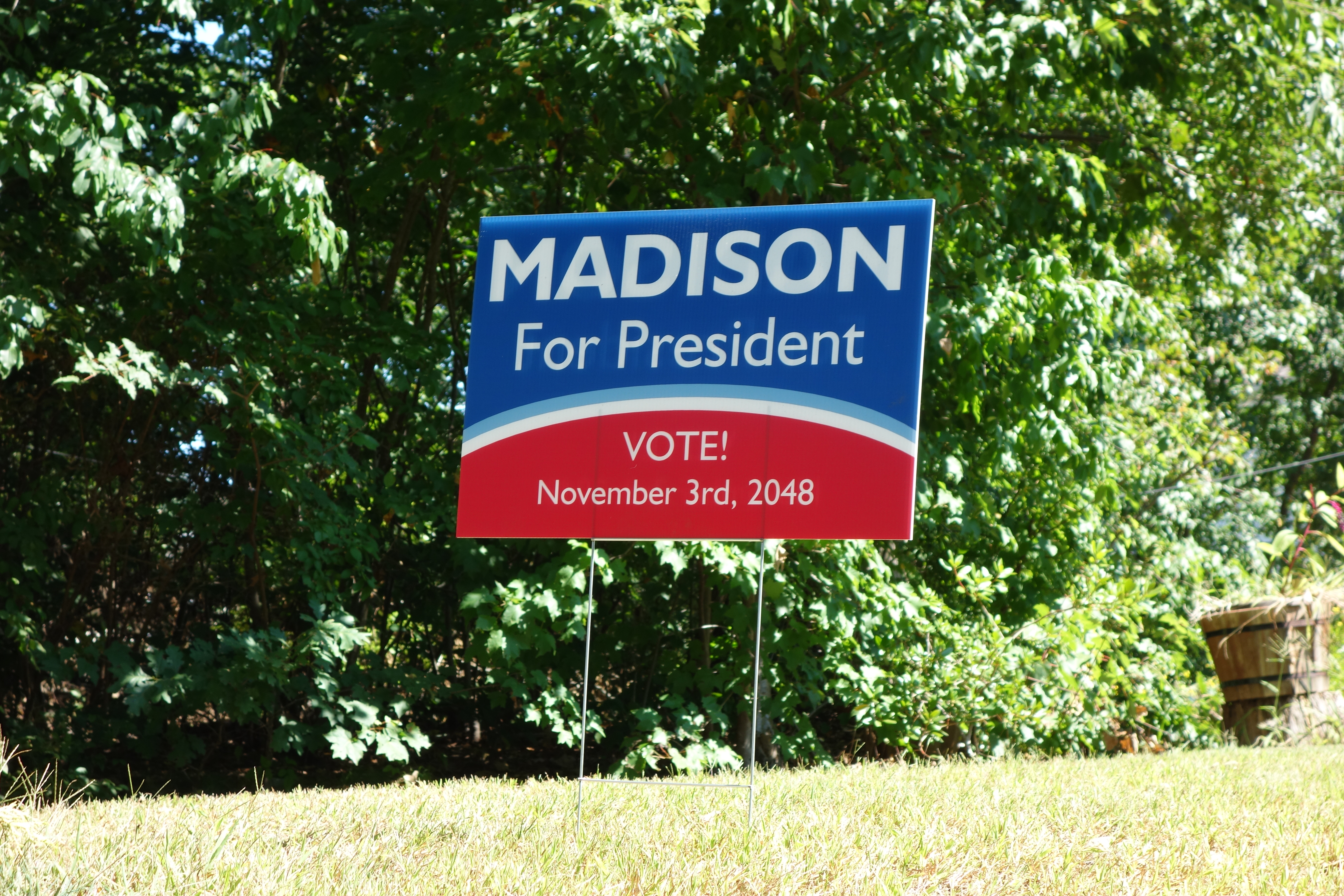 Madison for President Sign for this Presidential Birthday Party