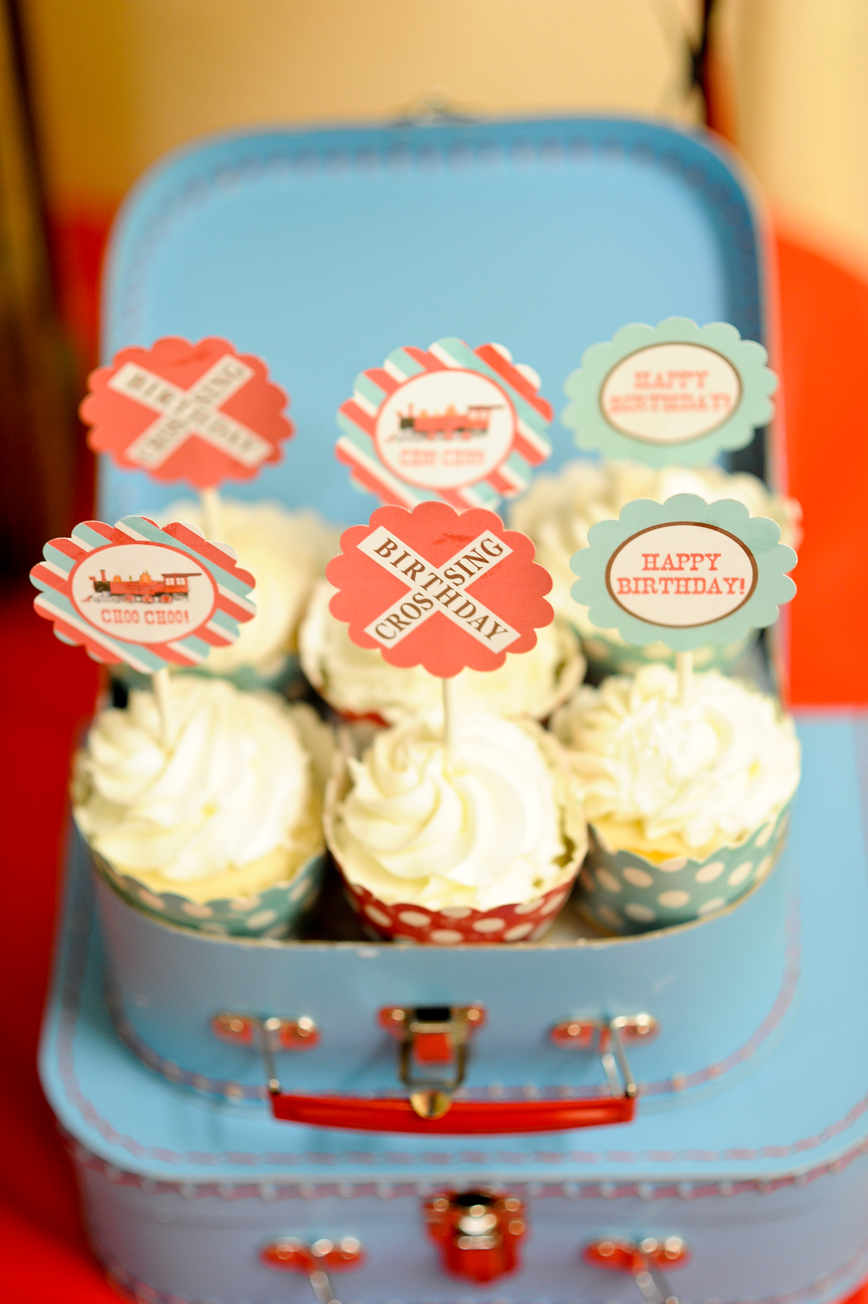 Train Themed Cupcakes Toppers