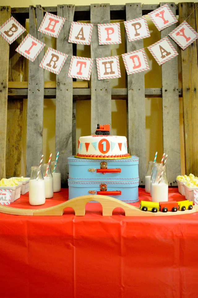 Train Themed Birthday Party Dessert Table - Project Nursery