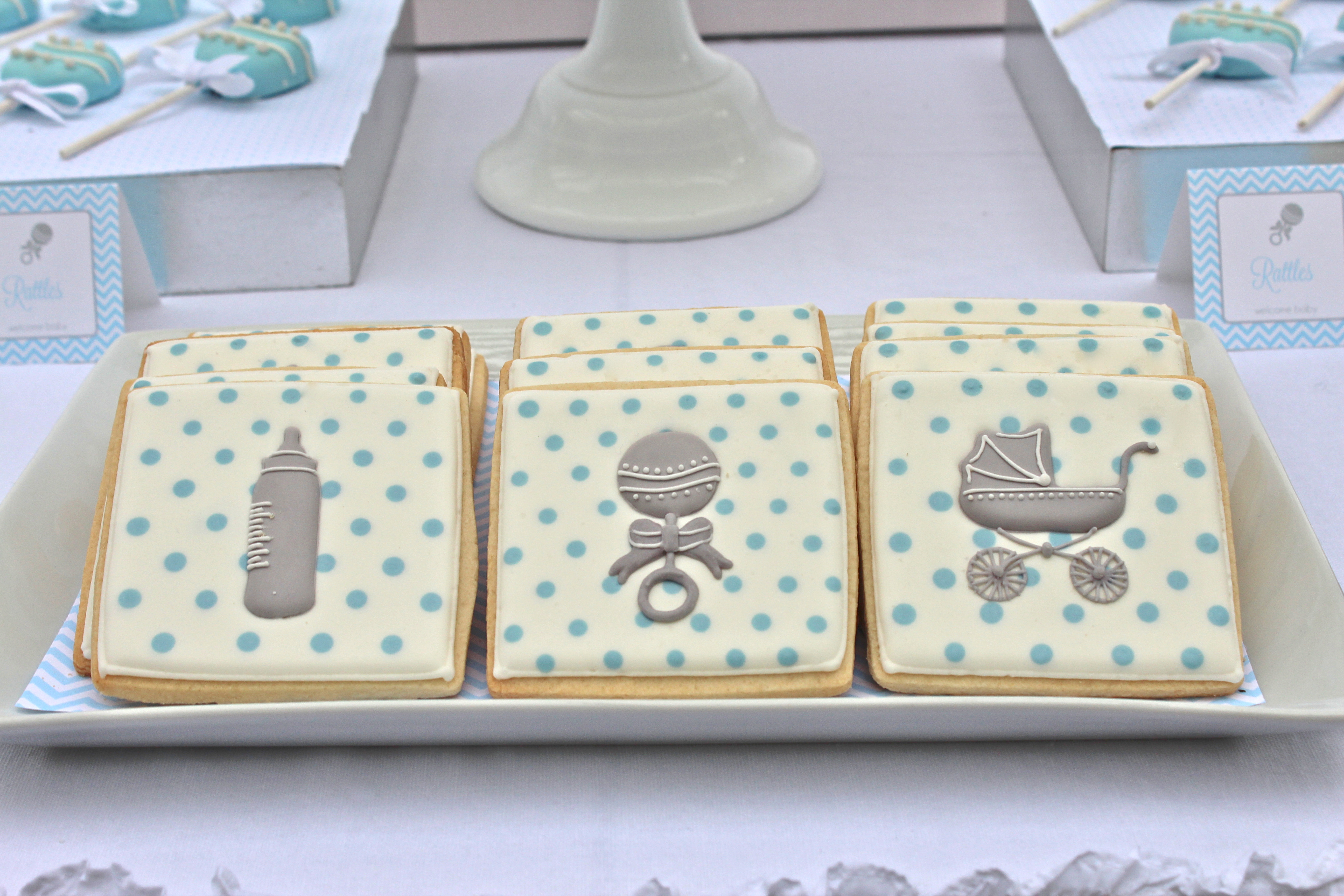 Shake, Rattle and Roll Baby Shower Sugar Cookies