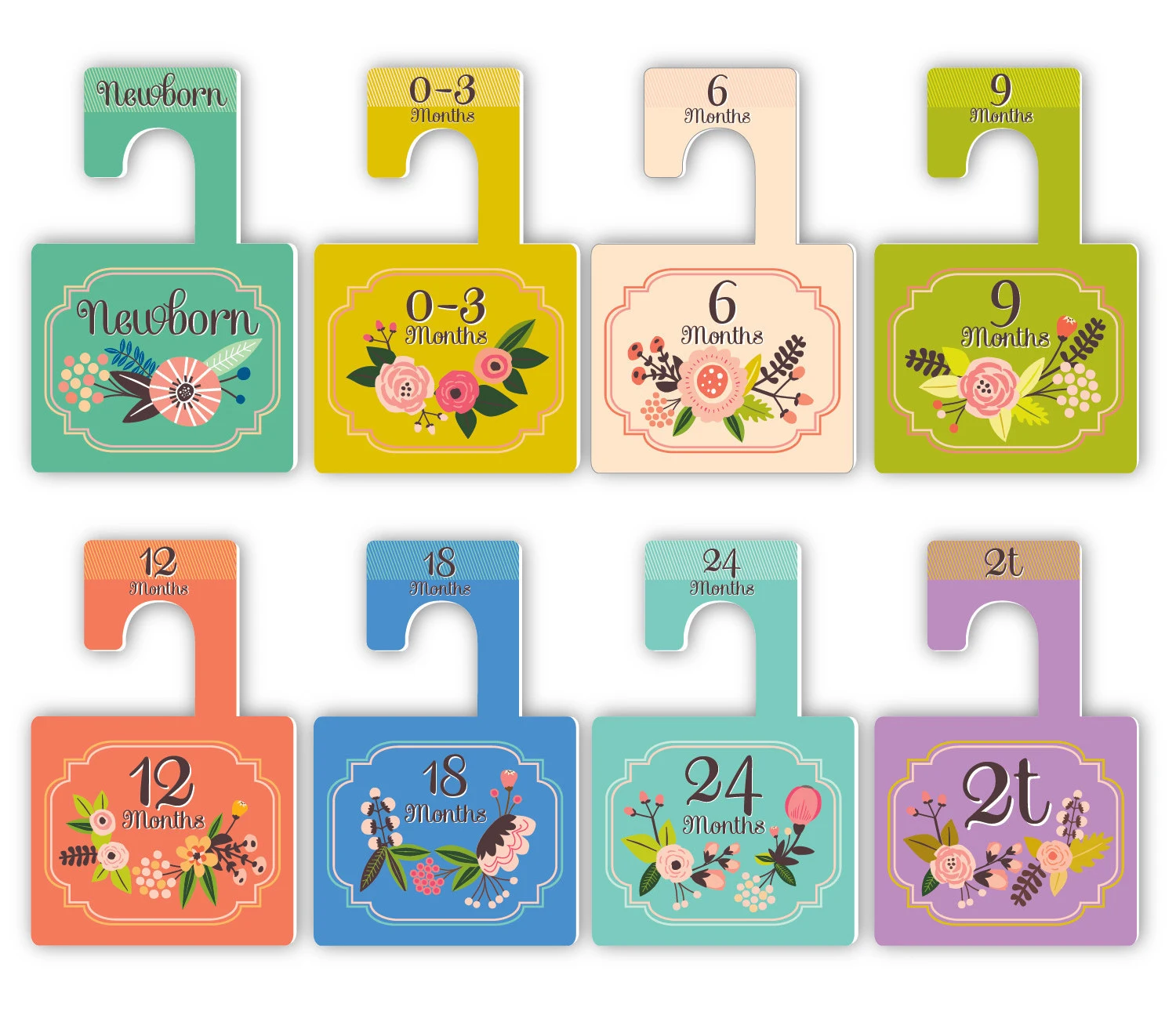 Nursery Baby Clothes Closet Dividers Flowers