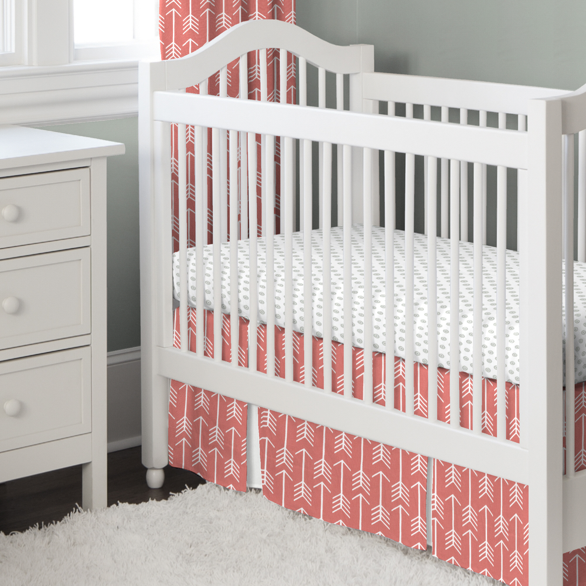 Coral Arrows Crib Bedding - The Project Nursery Shop