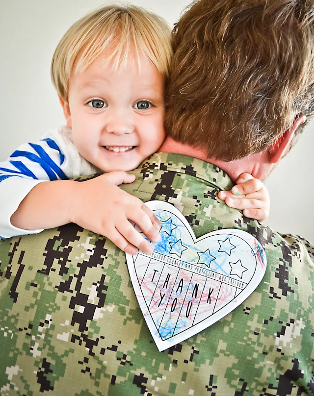 Veterans Day Thank You Card for Kids - free printable