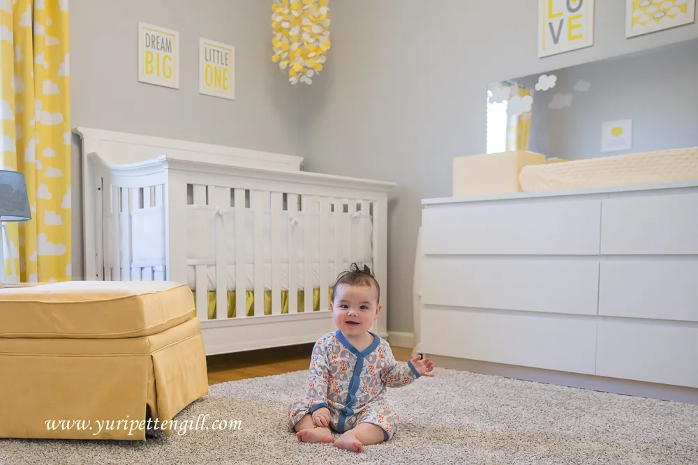 Yellow and Gray Cloud Themed Nursery