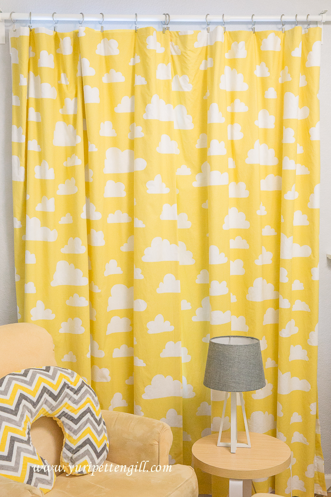 Yellow and White Cloud Curtains