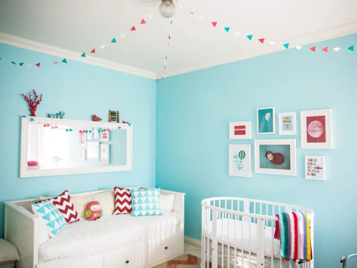 Aqua and Red Nursery