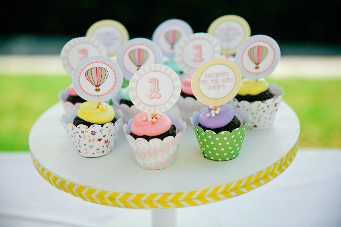 Hot Air Balloon Cupcake Toppers