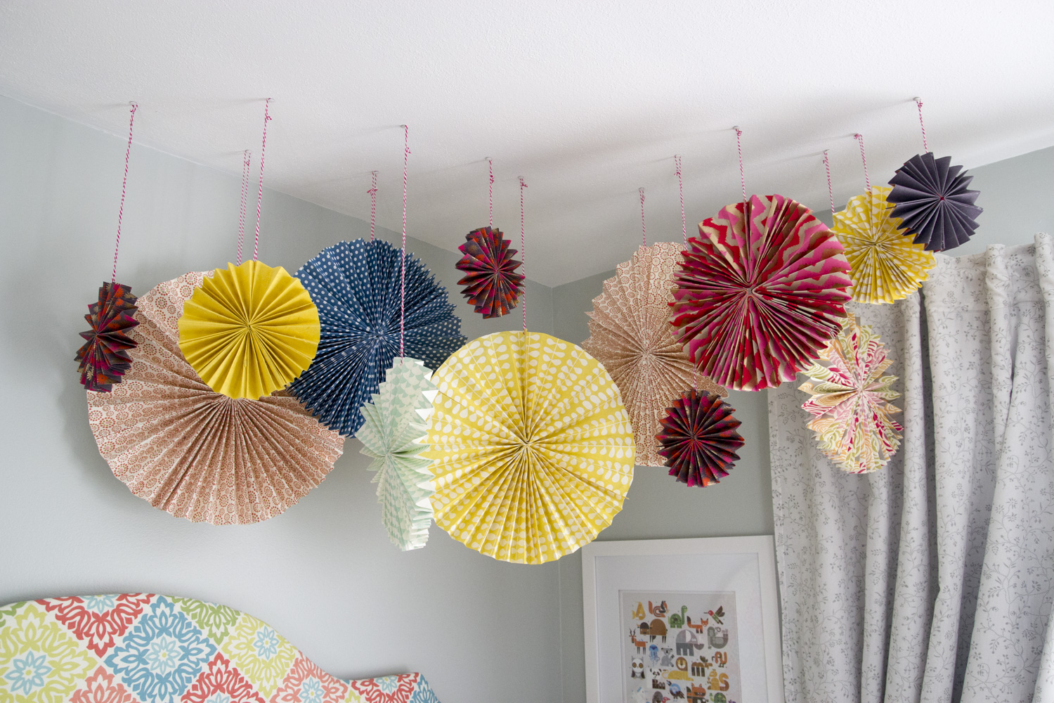 Colorful Hanging Paper Pinwheels