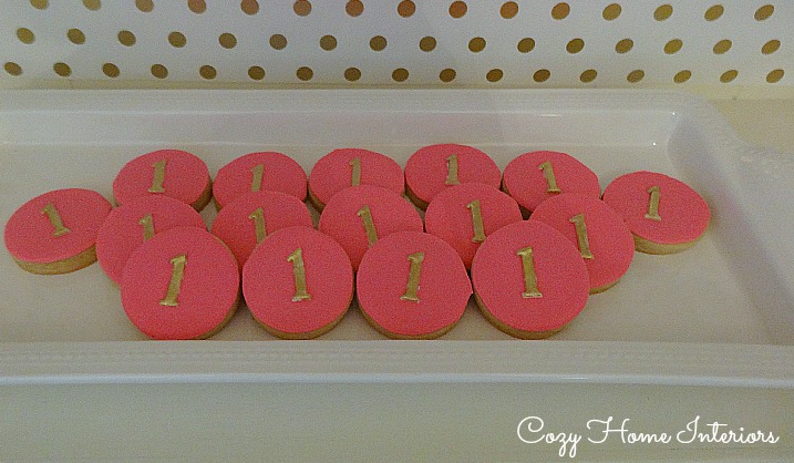Pink and Gold Sparkle Cookies