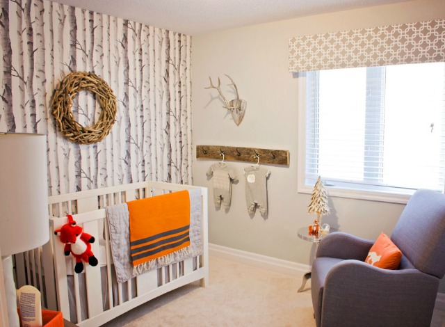 Woodland Nursery with Birch Tree Wallpaper - Project Nursery