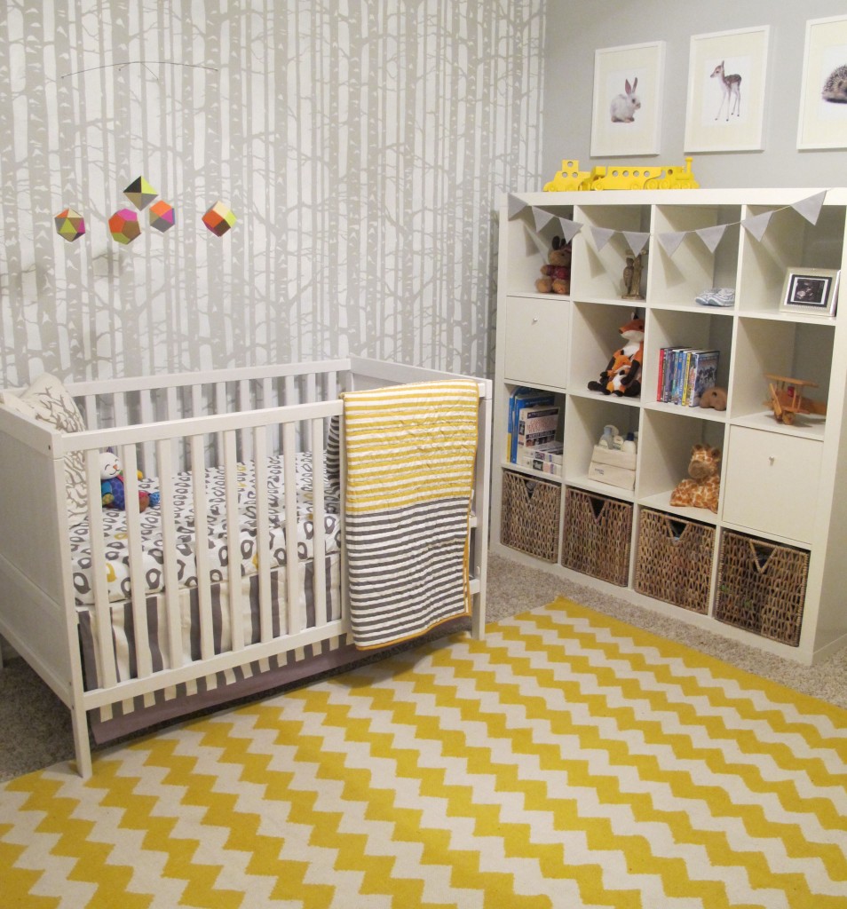 modern woodland crib bedding