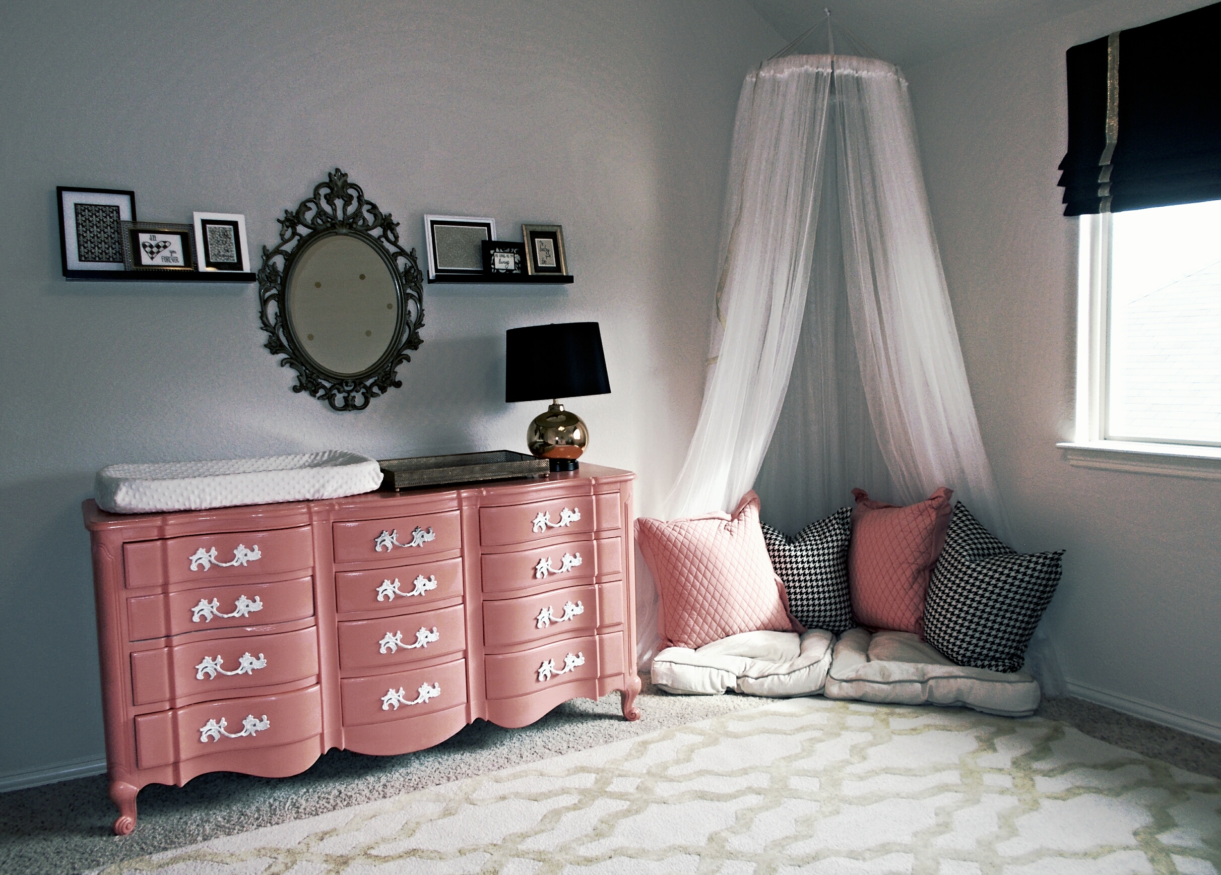 DIY Pink Painted Dresser