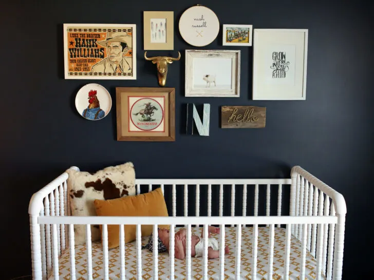 Country Themed Gallery Wall in this Farm Nursery