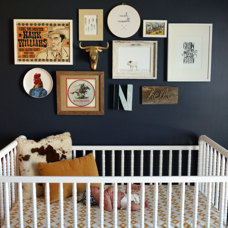Country Themed Gallery Wall in this Farm Nursery