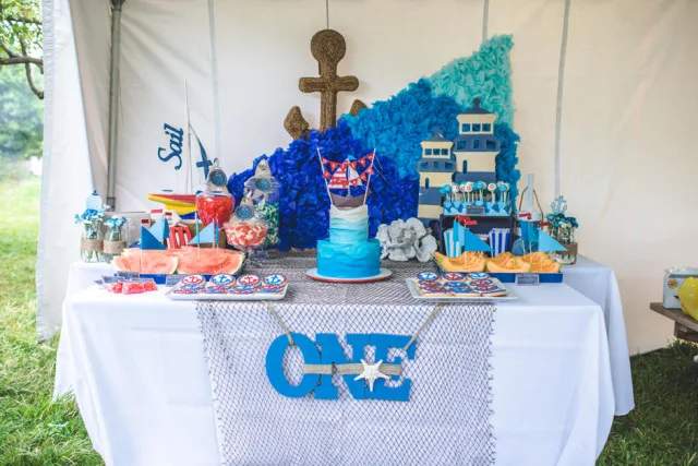 Nautical Birthday Party Dessert Table - Project Nursery