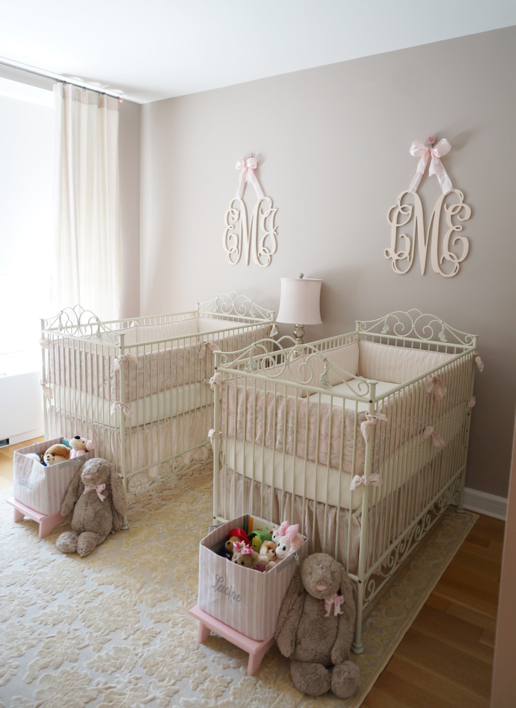 Elegant Pink and Gray Twin Girl Nursery - Project Nursery