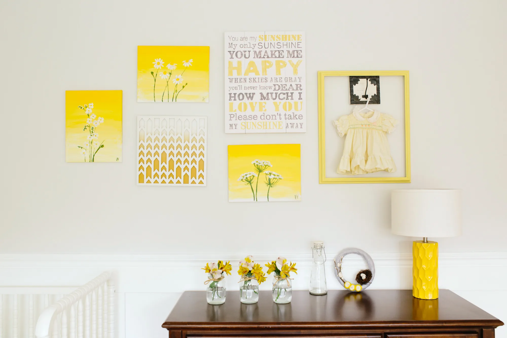 Yellow Themed Gallery Wall