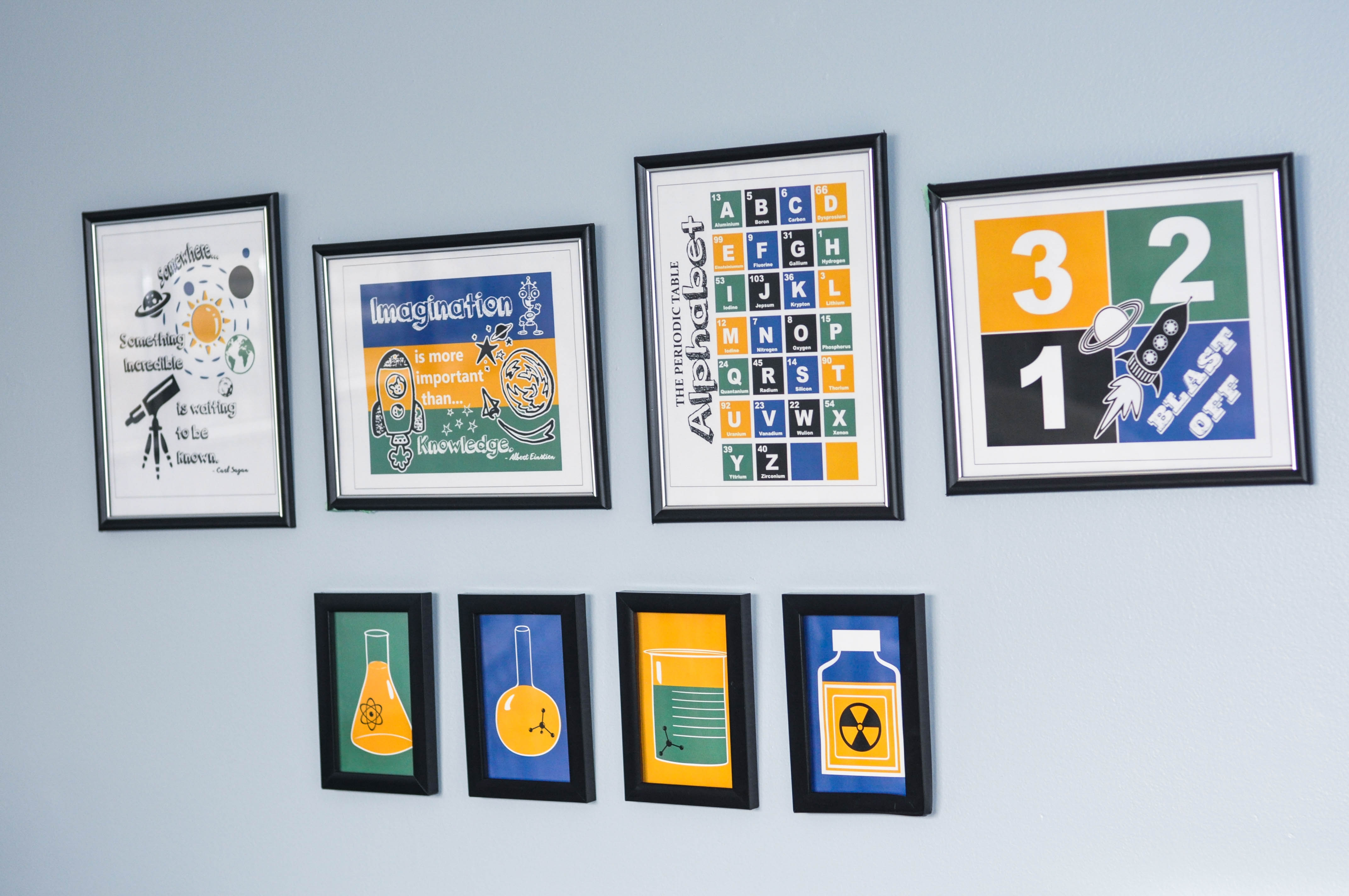 Science Themed Nursery Gallery Wall