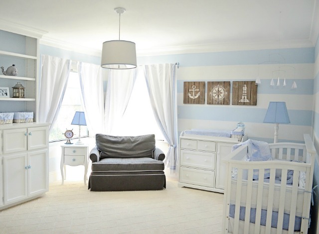 Blue and White Nautical Nursery - Project Nursery