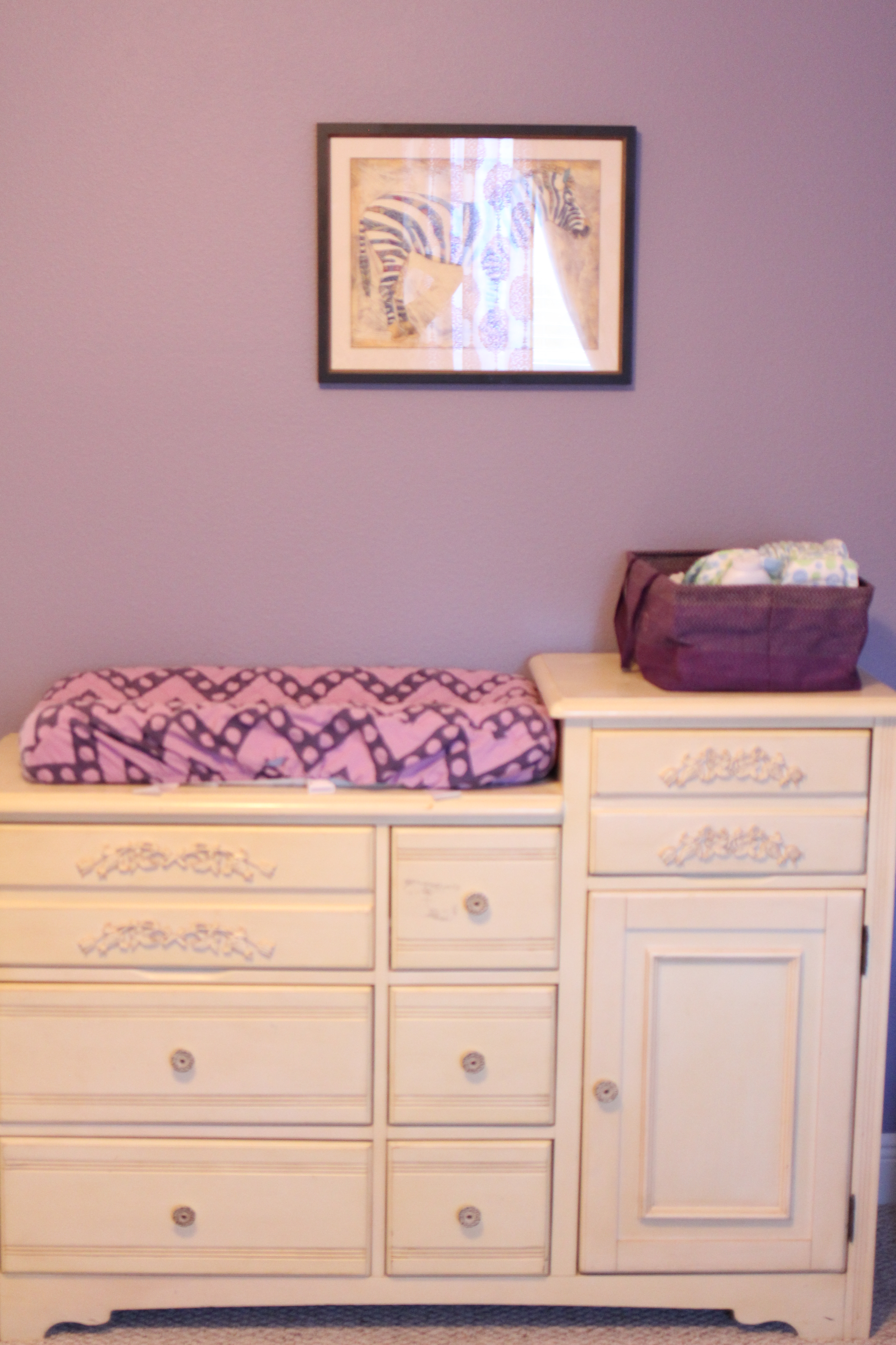 Make Believe Nursery - Project Nursery  Purple furniture, Furniture  makeover, Changing table dresser