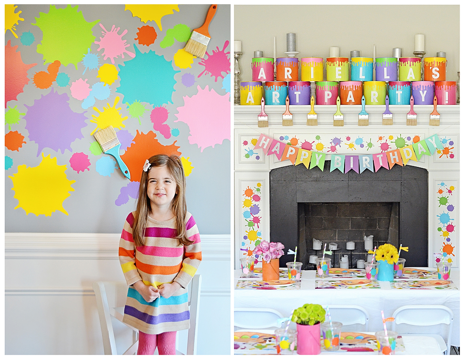 Colorful Art Party with tons of ideas, FREE printables, Tutorials