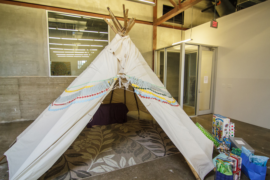 Giant Teepee for this Camping Themed Birthday Party