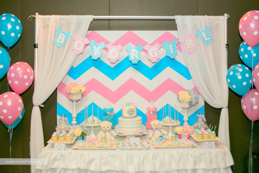 Pink and Blue Chevron Gender Reveal - Project Nursery