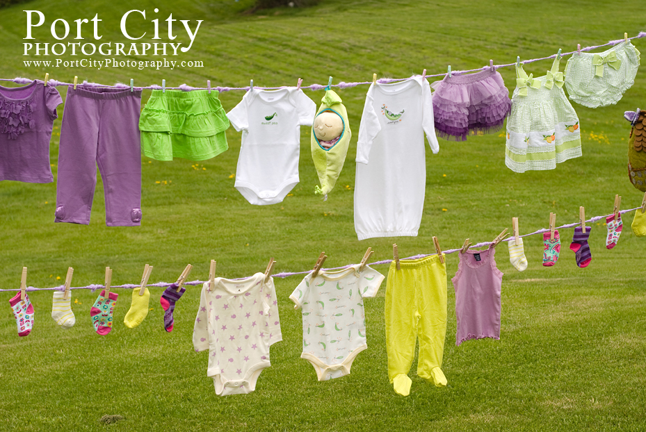 Baby Clothes Clothesline for this Pea in the Pod Baby Shower