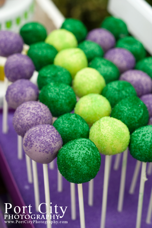 Green and Purple Cake Pops