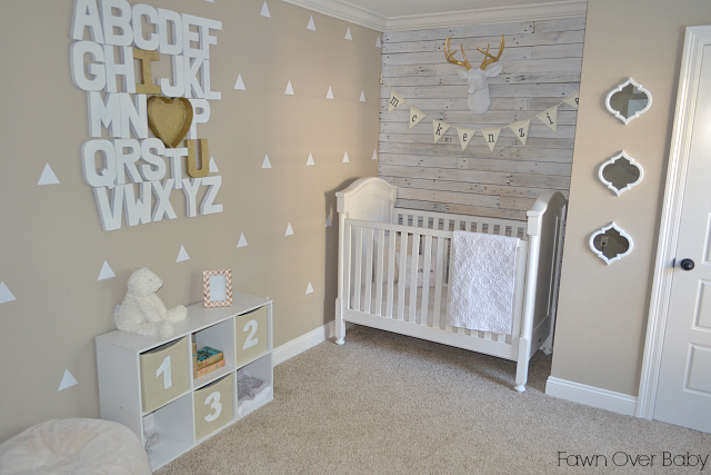 Neutral Nursery with White Triangle Wall Decals - Project Nursery