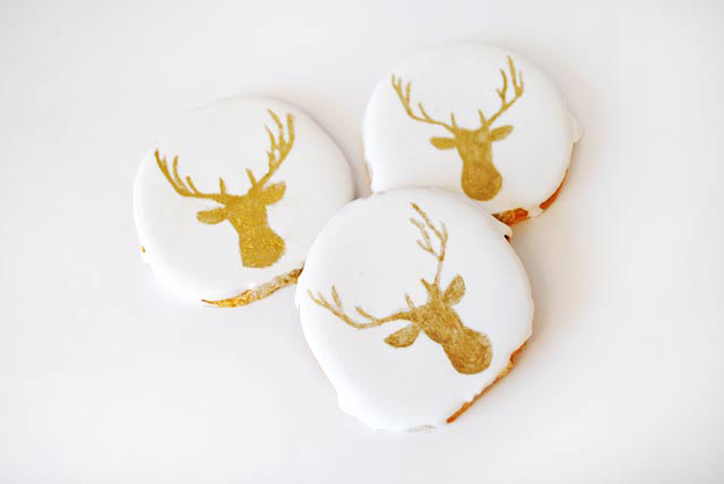 Deer Silhouette Stenciled Cookies