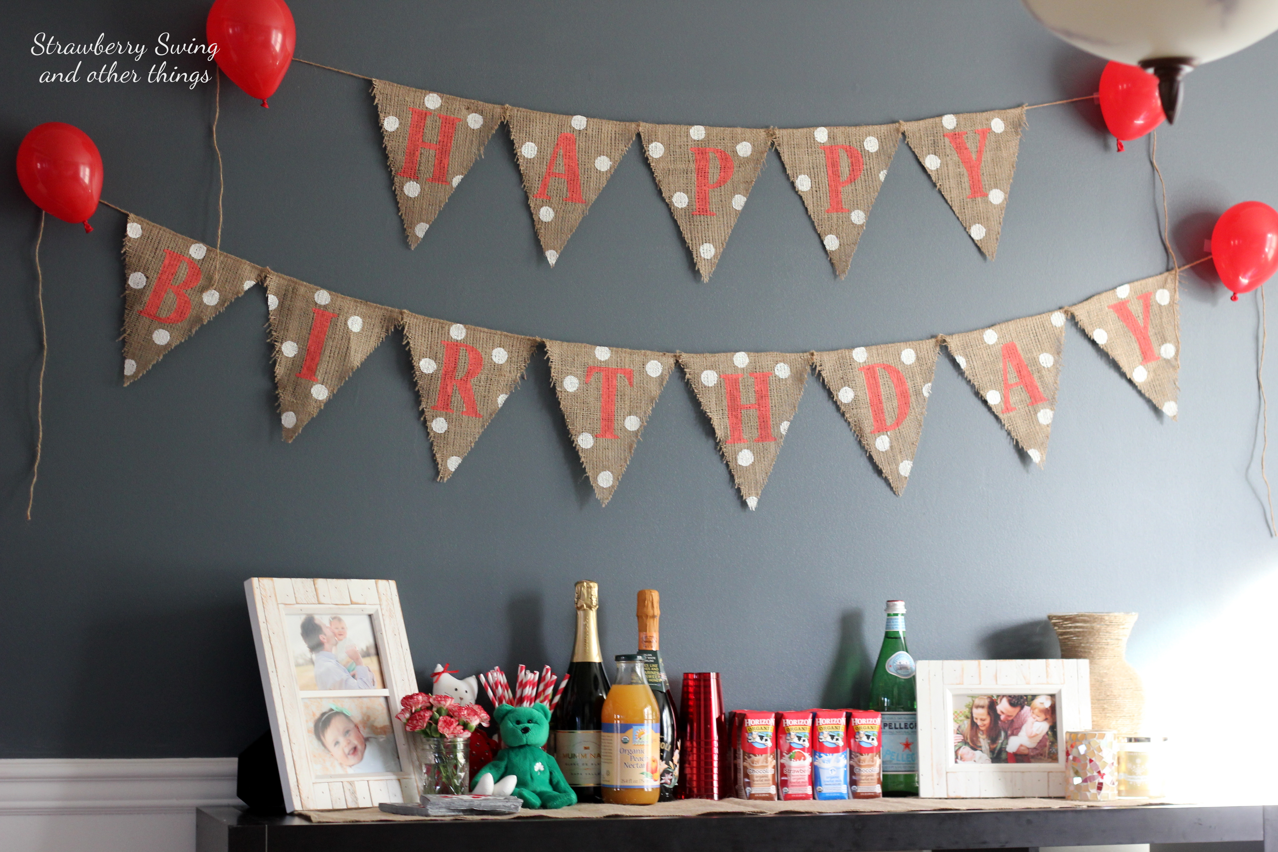 Burlap Happy Birthday Banner