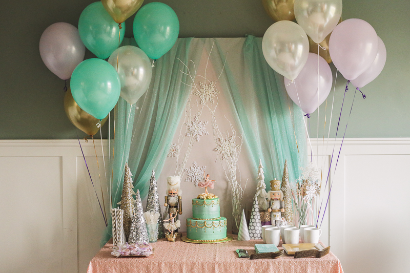 Winter Nutcracker 1st Birthday Party Dessert Table