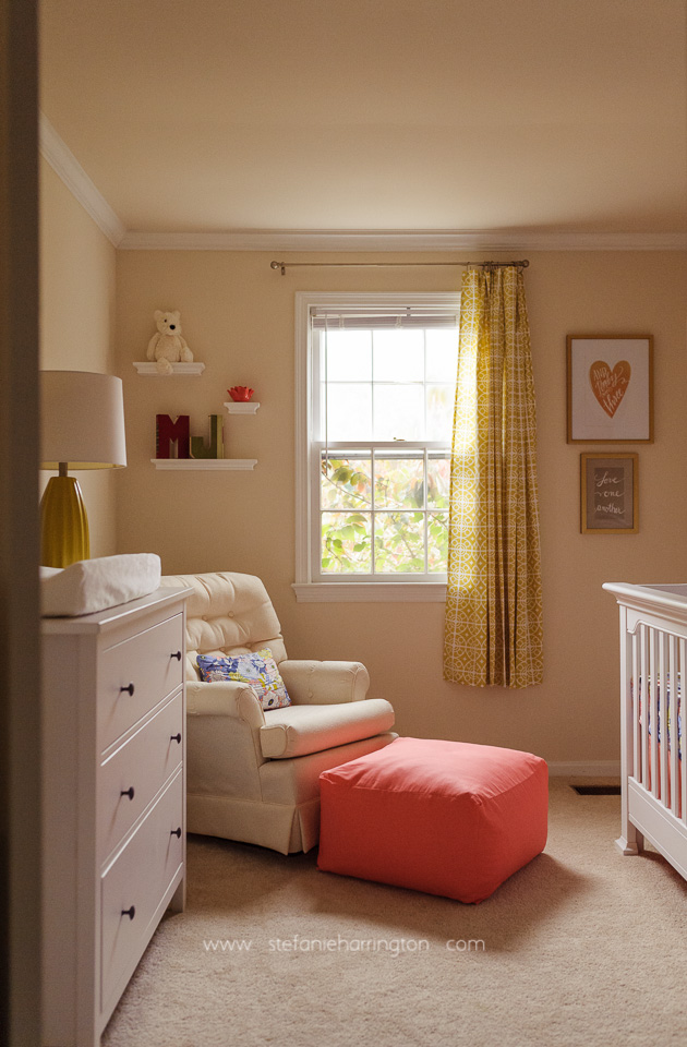 Periwinkle and Coral Baby Girl Nursery