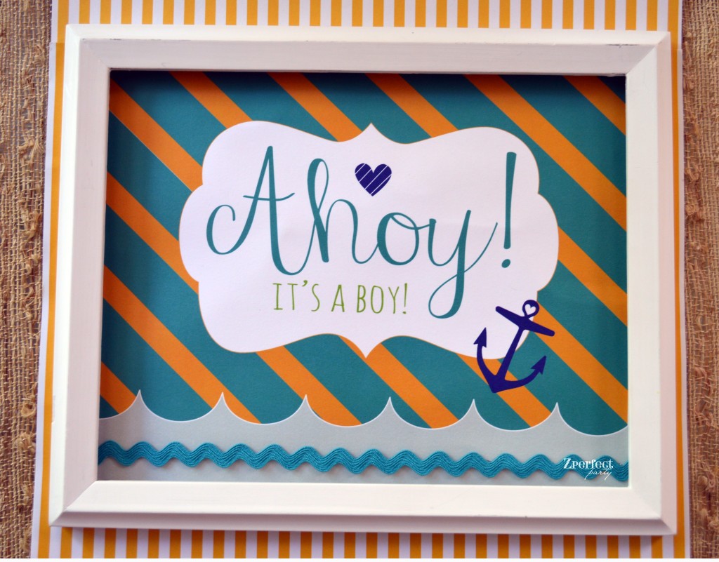 Welcome Nautical Themed Baby Shower Sign