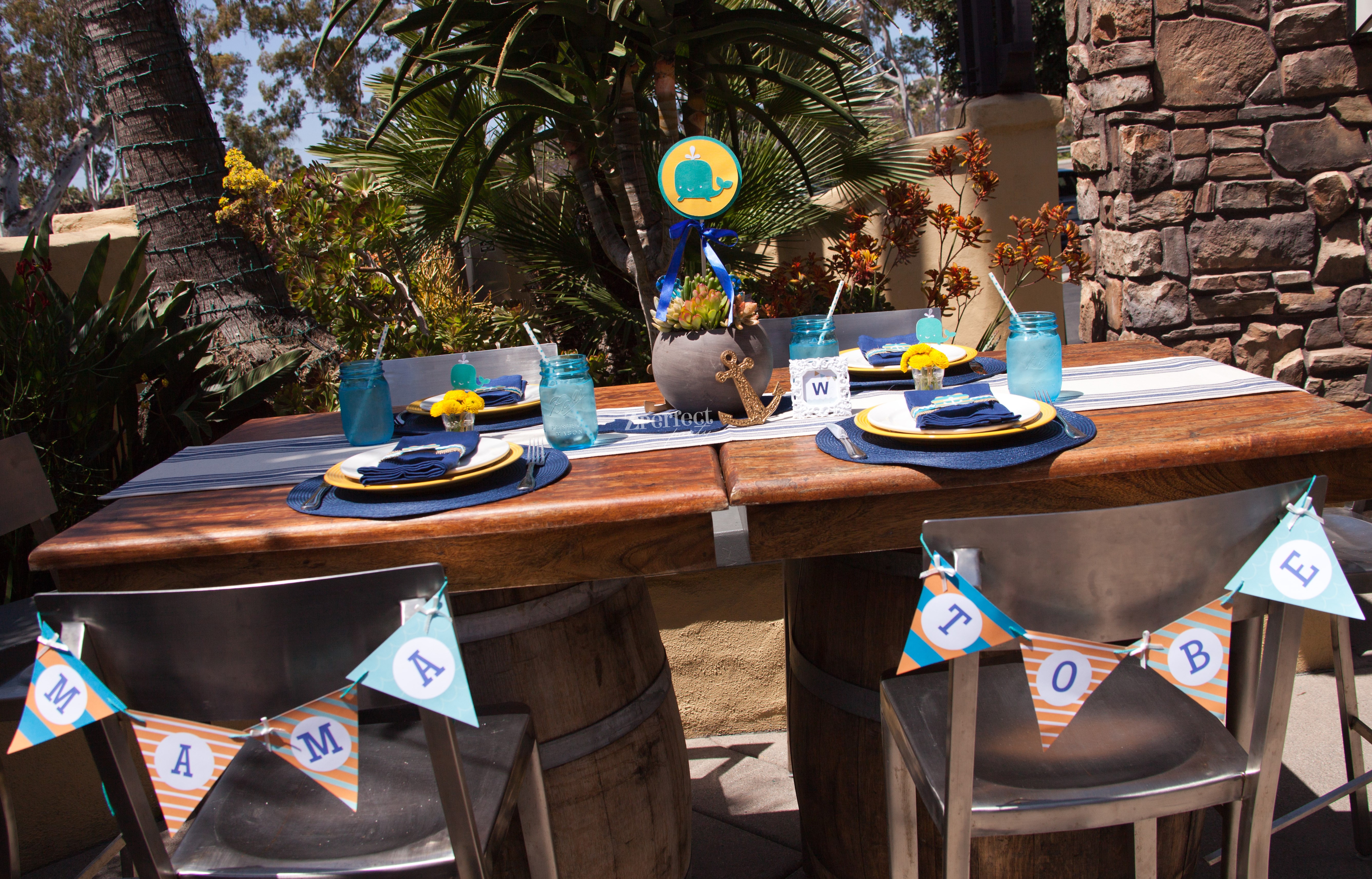 Nautical Themed Baby Shower Table Setting