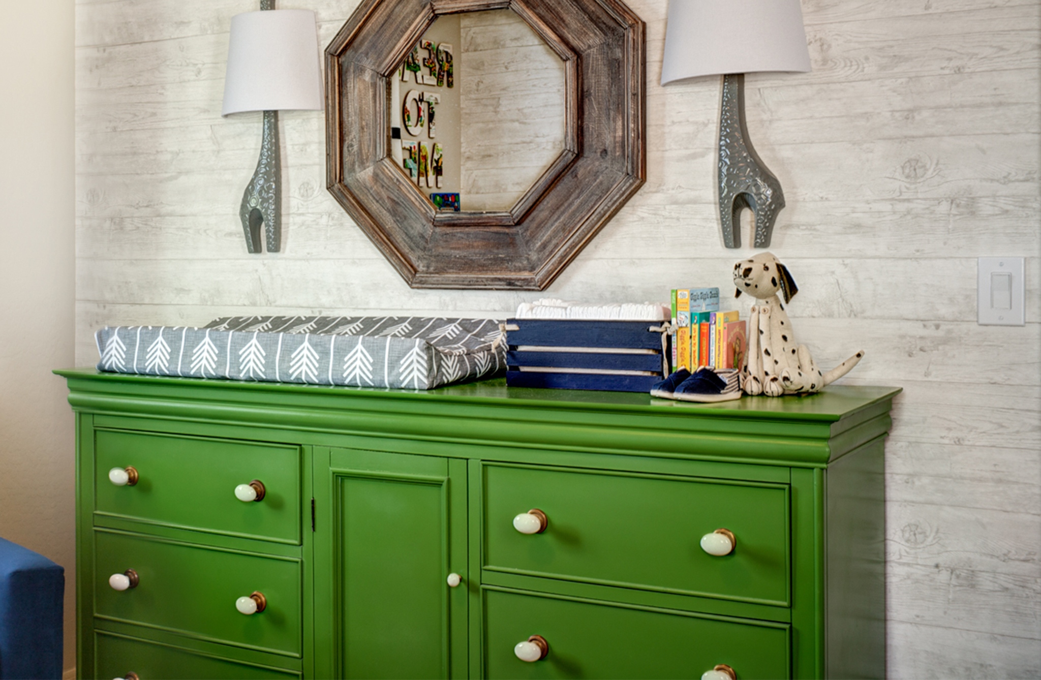 antique dresser green