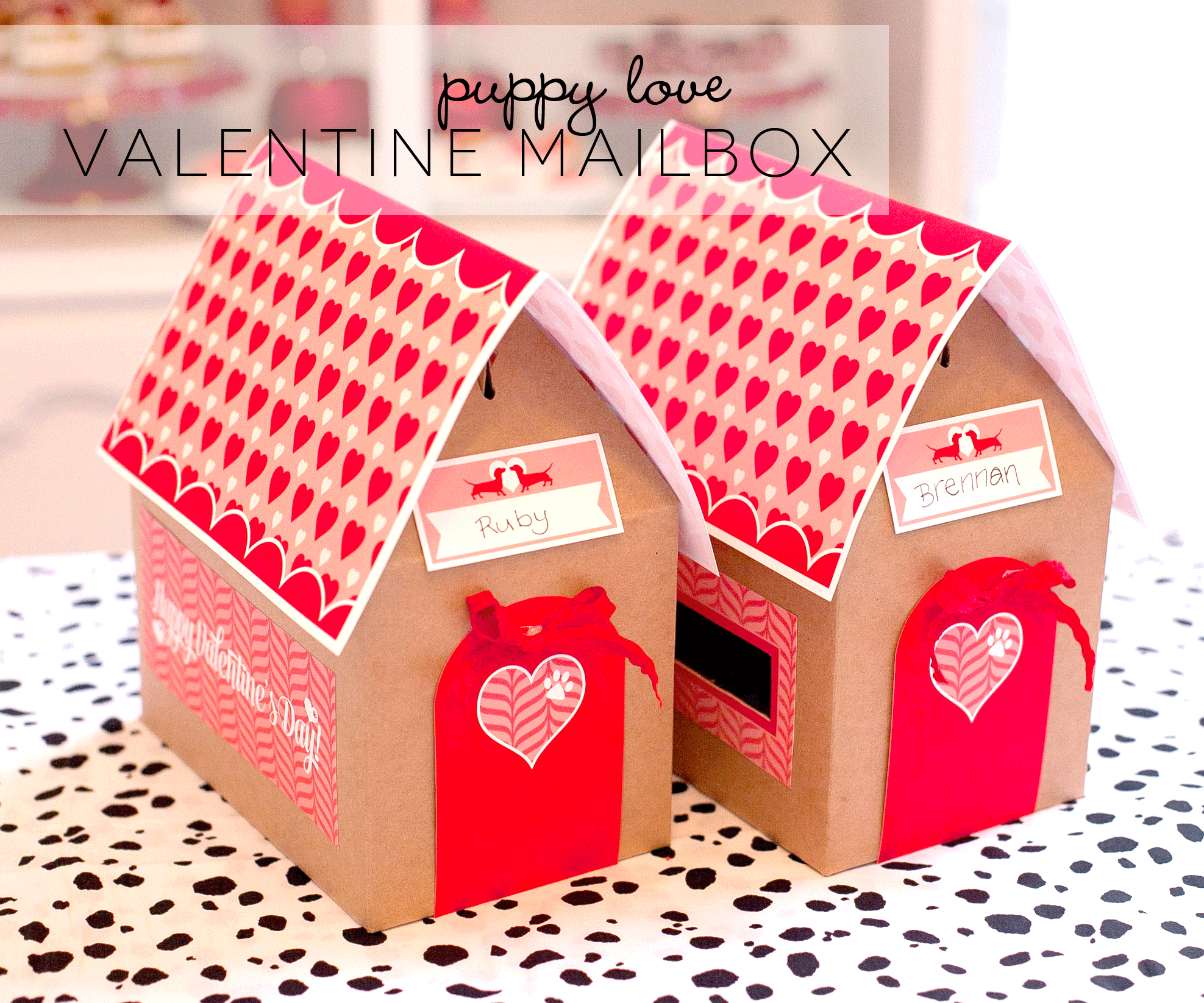 Puppy Love Valentine Mailbox Free Printable - Project Junior