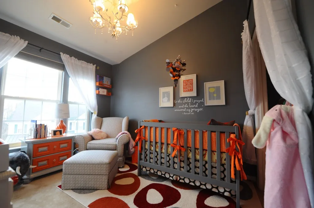 Dark Gray and Orange Nursery
