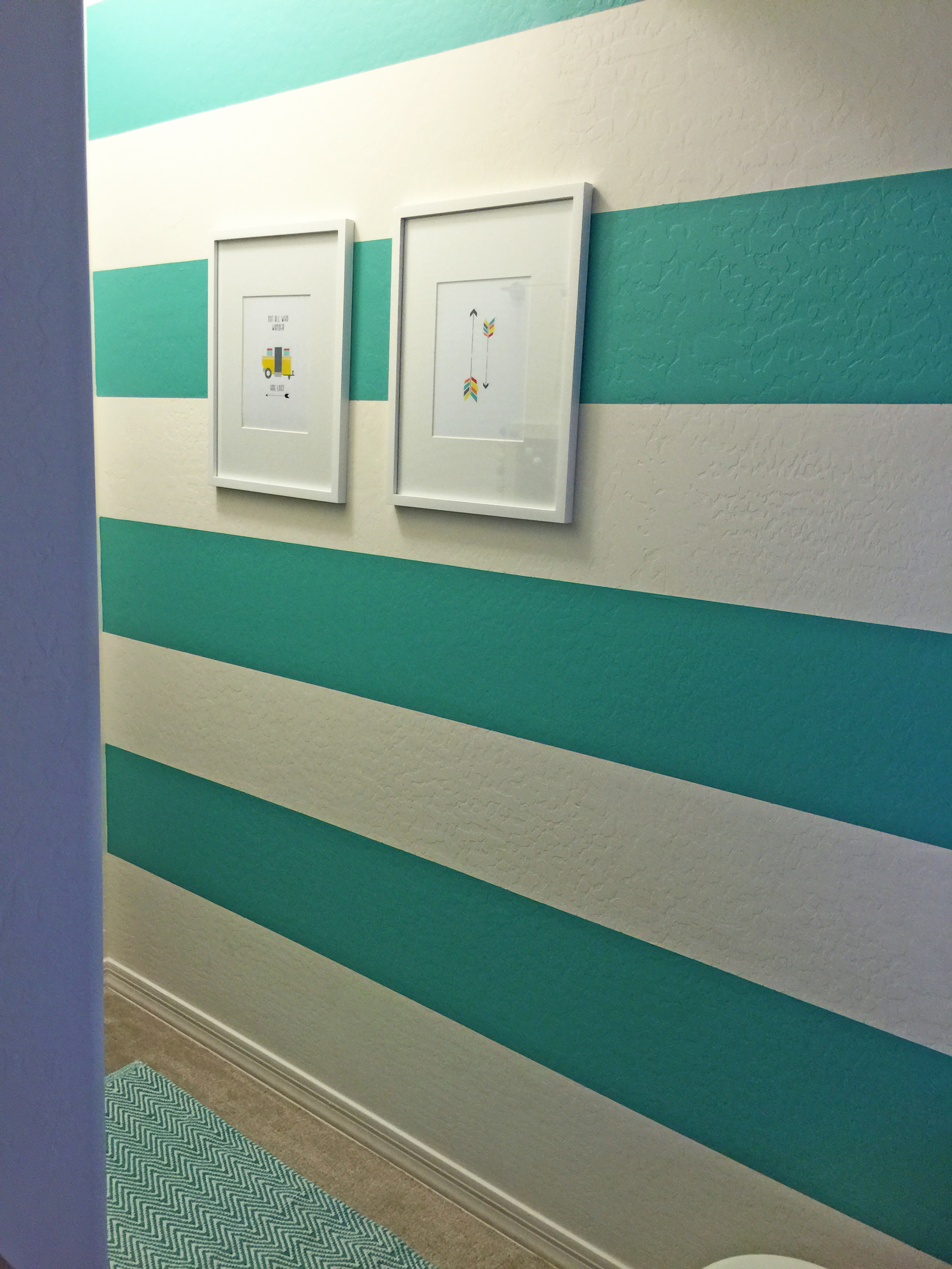 Playroom with Striped Accent Wall