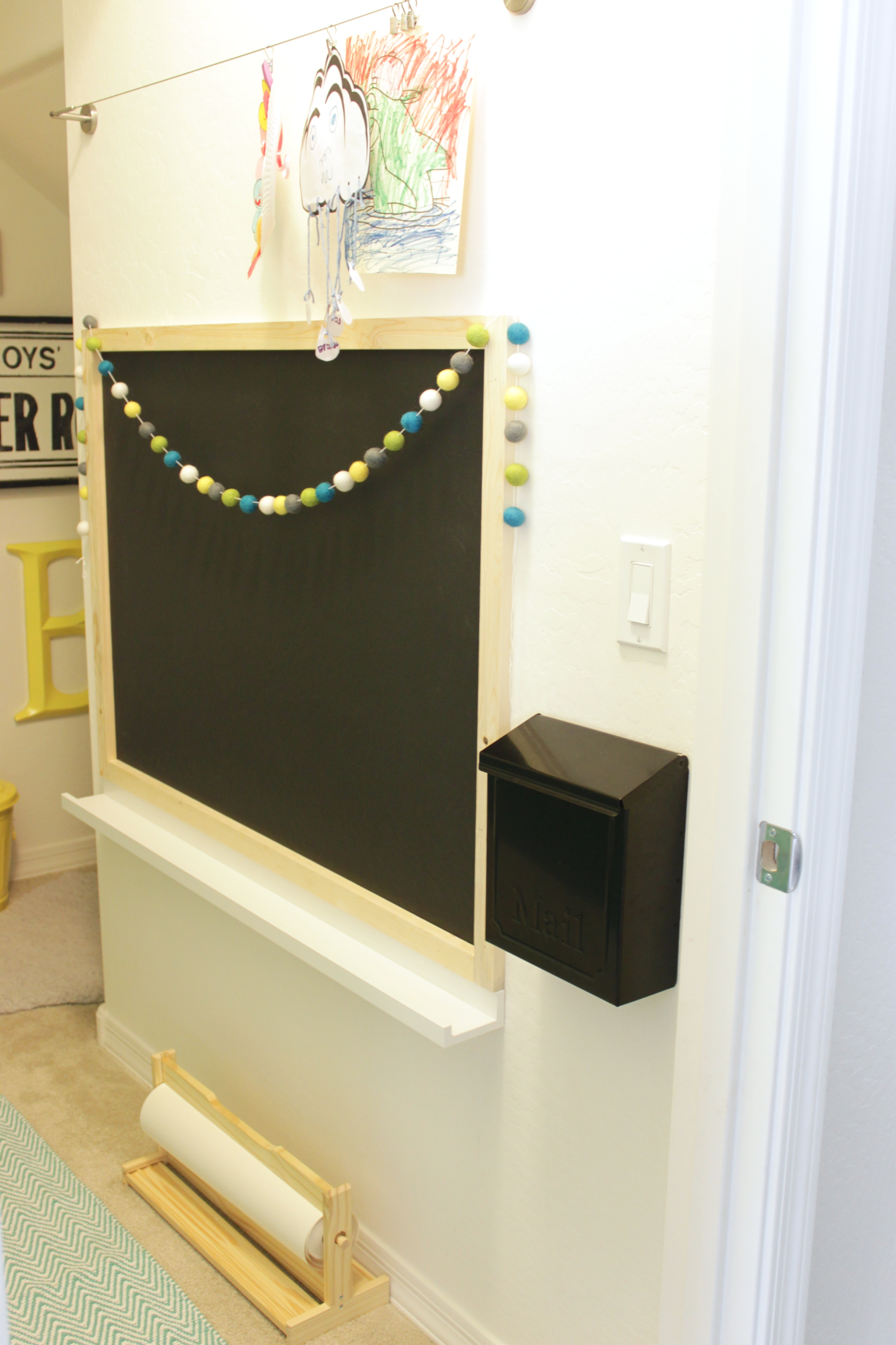 Playroom Chalkboard and Art Display