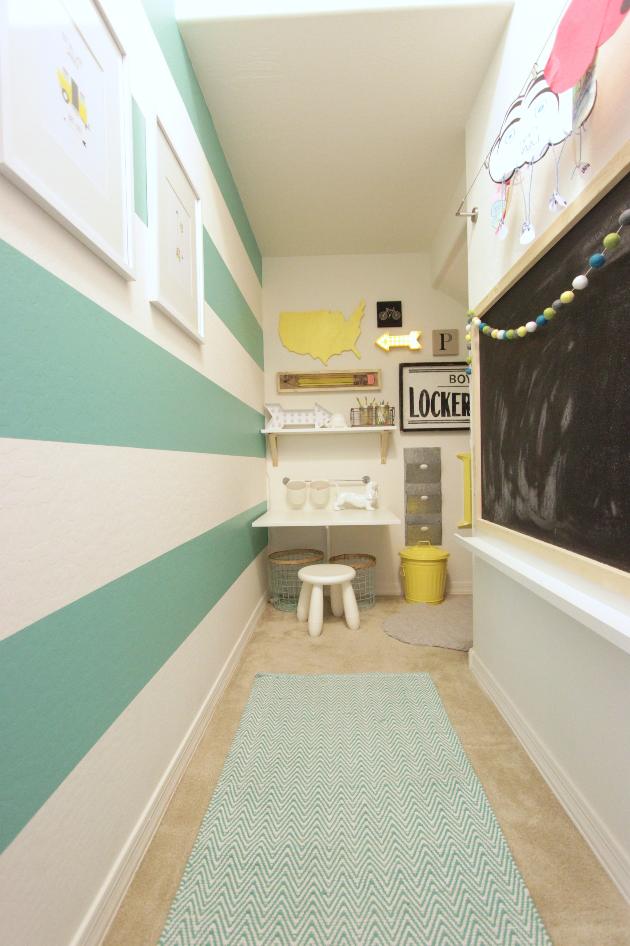 under stairs closet playroom