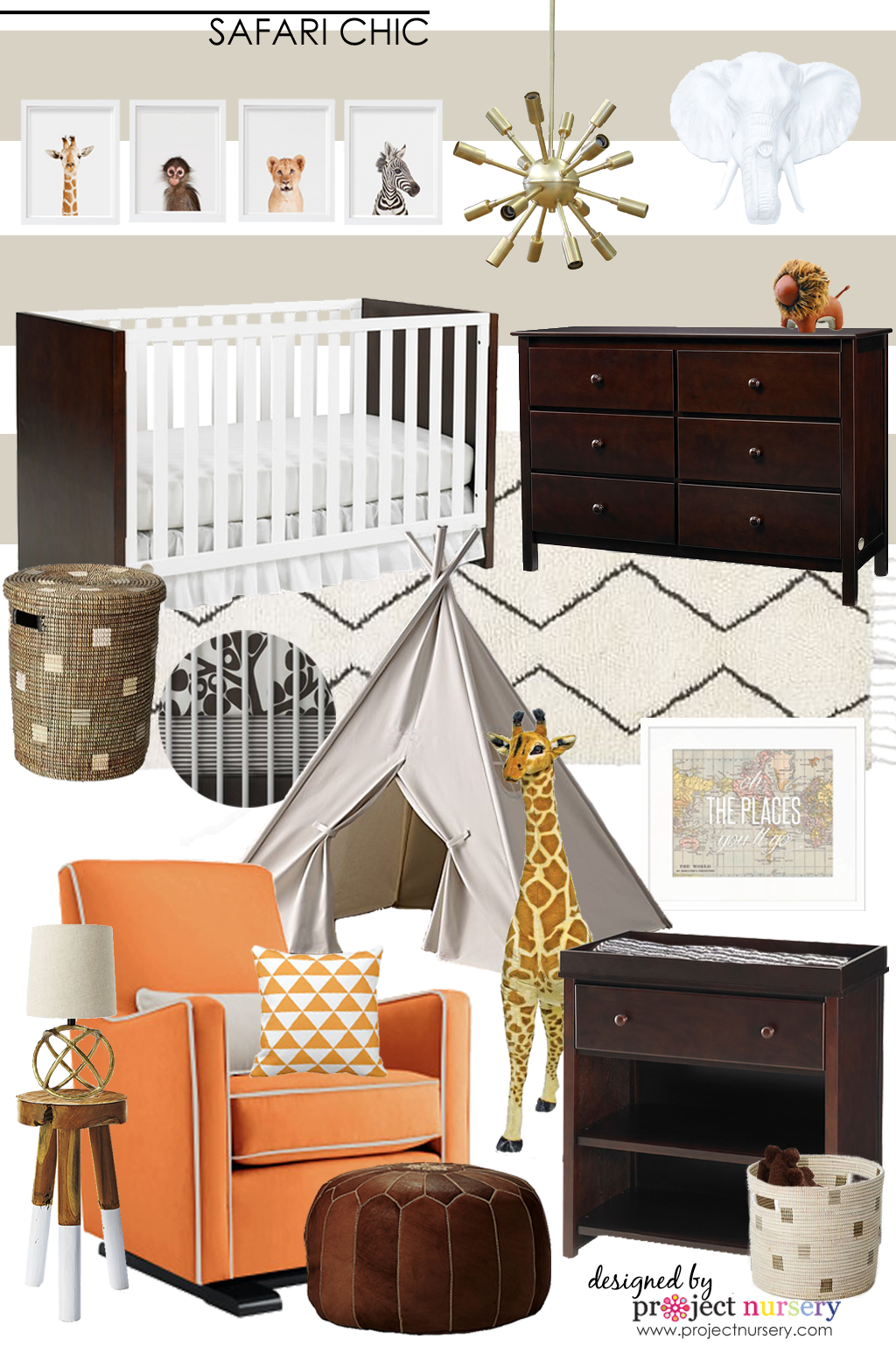 Safari Chic Nursery Design Board - Project Nusery