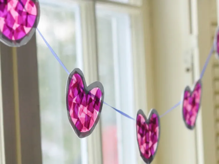 Tissue Paper Heart Garland